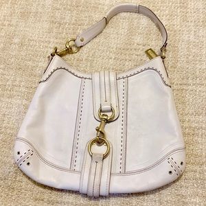 White Coach Hobo with antique brass hardware